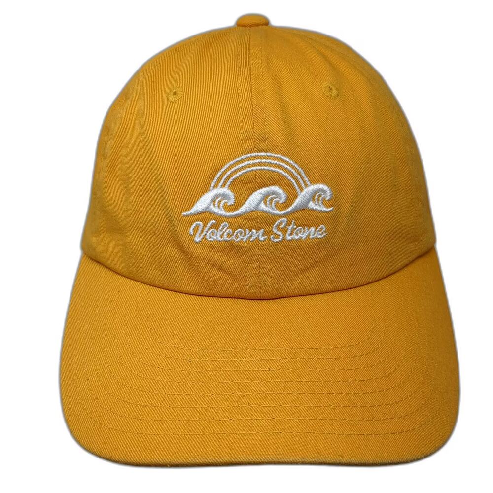 Volcom Baseball Cap Yellow White One Size Hat Embroidered Adjustable Waves